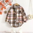 thumbnail image 2 of UAYOTSE Boys Flannel Shirt Toddler Buffalo Plaid Shirt Long Sleeve Button up Shirts Kids Casual Tops(6-7 Years,T57-Pink), 2 of 7