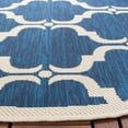 thumbnail image 5 of SAFAVIEH Courtyard Estelle Geometric Indoor/Outdoor Area Rug, Navy/Beige, 5'3" x 5'3" Round, 5 of 10