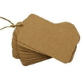 thumbnail image 2 of 100 PCS Kraft Paper Rectangular Shape Tags Bonbonniere Wedding Favor Brown Hang Tag with Free Natural Jute Twine, 2 of 5