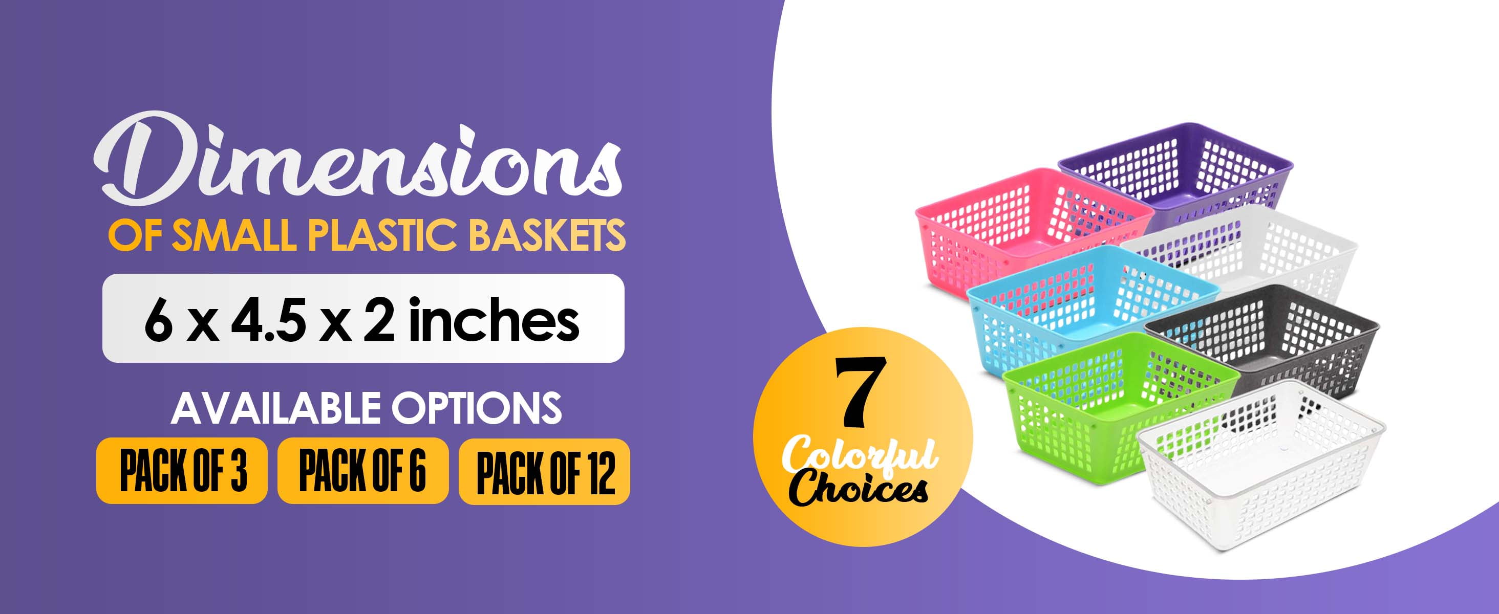 YBM Home Small Plastic Storage Basket (12 Pack), Gray 6 L x 4.5 W x 2.25 H