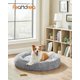thumbnail image 2 of Perros, Cama para Mascotas, Diámetro de 100 cm, Cojín Central Extraíble y Lavable, Alfombra de Felpa, Gris Ombré, 2 of 6