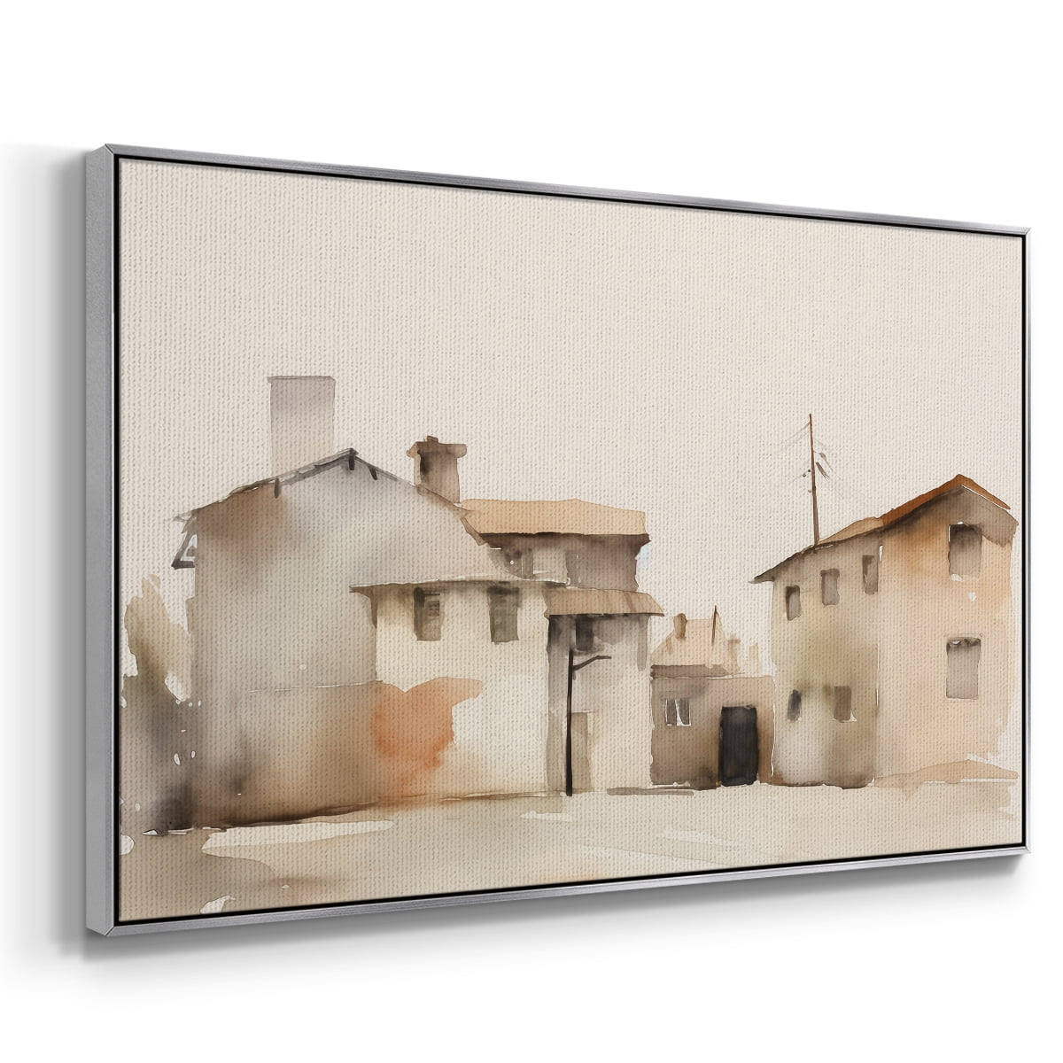 Vintage Landscape-XI By Wexford Home Framed in Silver Wood Gallery Wrapped Canvas 17 in. x 25 in.