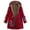 Red, variant on Women's Plus Size Patchwork Sherpa Fleece Lined Hooded Jacket Fluffy Winter Ethnic Style Warm Outwear with Pockets