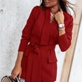 thumbnail image 3 of Abcnature Ladies Casual Long-Sleeved Lapel Button Slender Slim Top Coat Red XL, 3 of 4