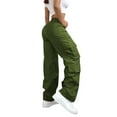 thumbnail image 6 of Outfmvch Cargo Pants Womens Joggers with Pockets Drawstring Pants Women Flare Leggings Womens Jeans Women Pants High Waisted Jeans for Women Green L, 6 of 7