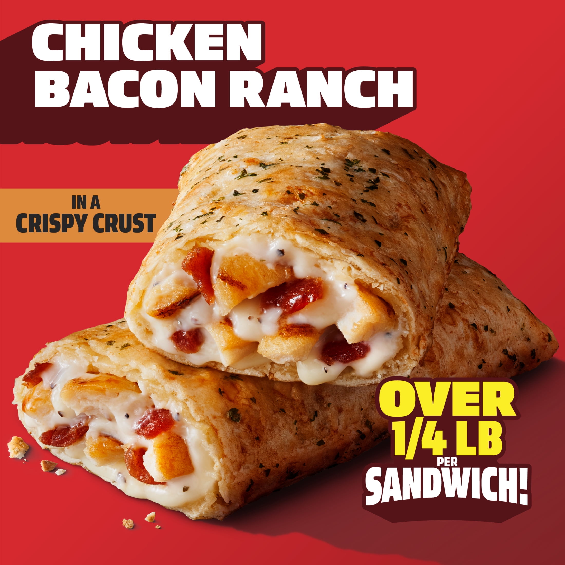 Hot Pockets Chicken Bacon Ranch, Snacks, Air Fryer Snacks, 10g Protein, 17 oz, 4 Pack (Frozen)