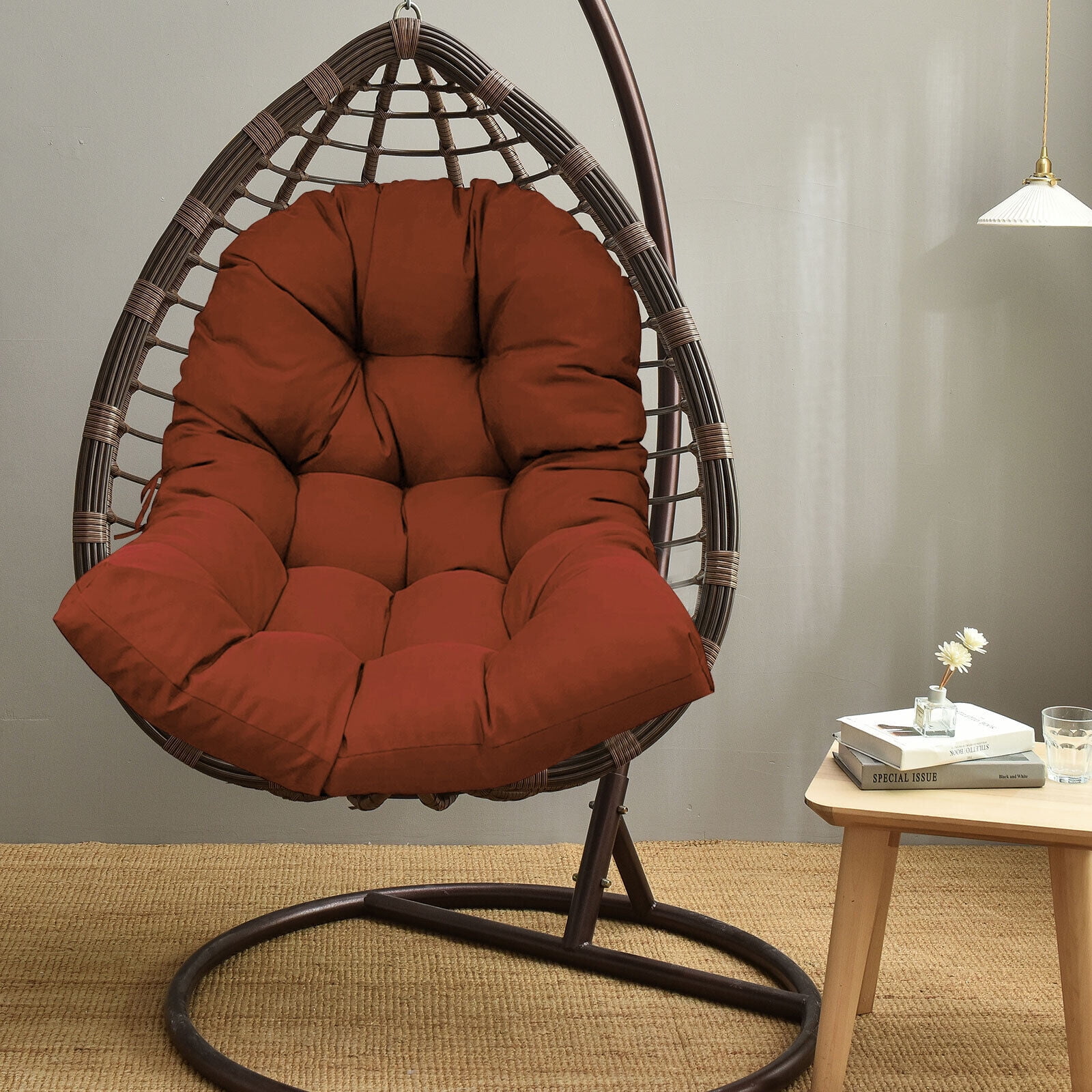 OA&WA Hanging Basket Chair Cushions, Large Seat Cushion Waterproof Hanging  Egg Hammock Swing Chair Pads Soft Chair Back Solid Color (Color : Brown