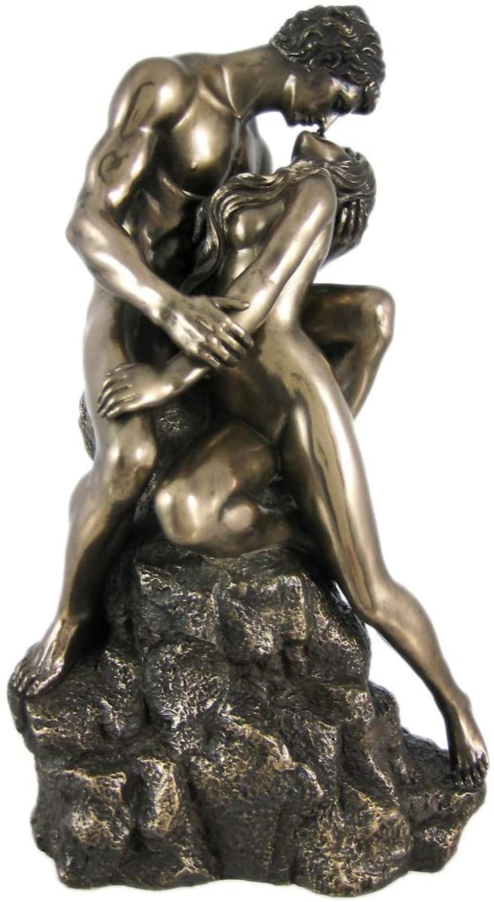 Romantic Embrace Lovers Wrapped in Each Other Gallery Bronze Finish Statue 