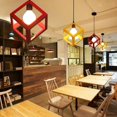thumbnail image 4 of Modern Industrial Light Fixture, E27 Cage Metal Shade Ceiling Light (Cube Blue), 4 of 5
