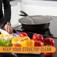 thumbnail image 5 of U.S. Kitchen Supply - Pantalla Contra Salpicaduras De Malla Fina De Acero Inoxidable De 13", 11,5" Y 9,5" Con Patas De Apoyo, Asas De Agarre Cómodas, Color Negro, Uso En Ollas Hirviendo, Sartenes, Tap, 5 of 5
