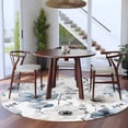 thumbnail image 3 of Round Rugs 5Ft, Blue Grey Spring Floral Round Area Rug Washable Indoor Throw Carpet, Summer Flowers Botanical Soft Non Slip Circle Rug for Cabinet Bathroom Home Decor Aesthetic, 3 of 8