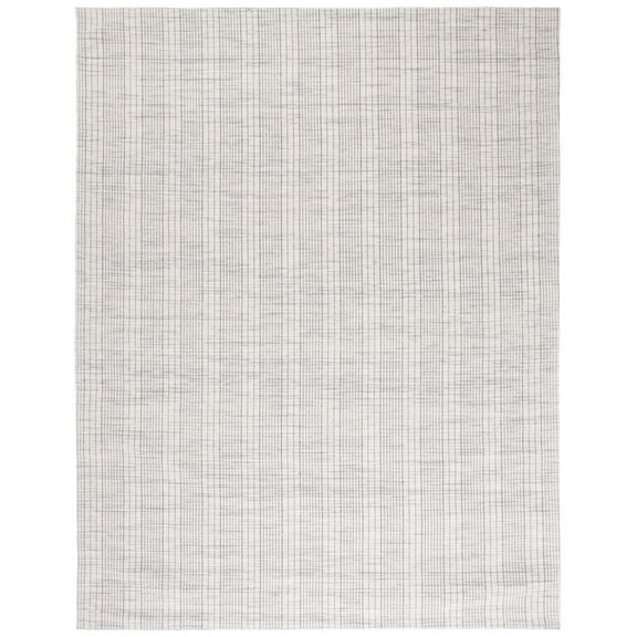 SAFAVIEH Marbella Ibrahim Striped Area Rug, Light Grey/Beige, 8' x 10'
