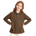 thumbnail image 3 of Girls Long Sleeve Polo Shirt School Uniform Classic Fit Solid Color Casual Top For Kids Everyday Wear Comfortable Regular Fit, 3 of 3