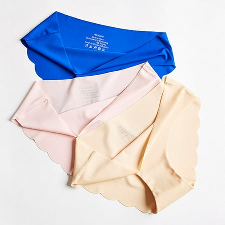 

Cuhas-Ladies Sexy Solid Color Ice Silk Seamless Wave Low-rise Panties
