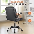 thumbnail image 6 of Fantasylab Executive Ergonomic 300LBS PU Leather Home Office Desk Chair, Computer Desk Chair with Adjustable Armrest,GREY, 6 of 9