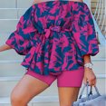 thumbnail image 2 of Edvintorg Streetwear Sets For Women Clearance Casual Printed Off Shoulder Bubble Sleeve Top Shorts Set Summer Sets For Women 2023, 2 of 6