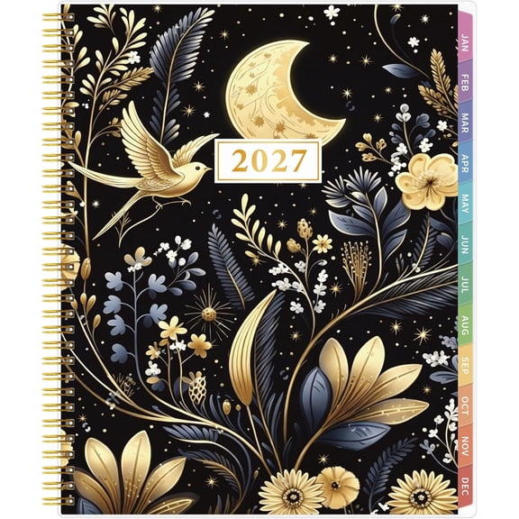 2027 Planner - Weekly & Monthly Planner 2027, Jan 2027 - Dec 2027, 8.5" x 11", Colorful Tabs, Flexible Cover, -wire, Holidays, Pocket, To-do & Notes, 2027 Calendar Planner for office, , School
