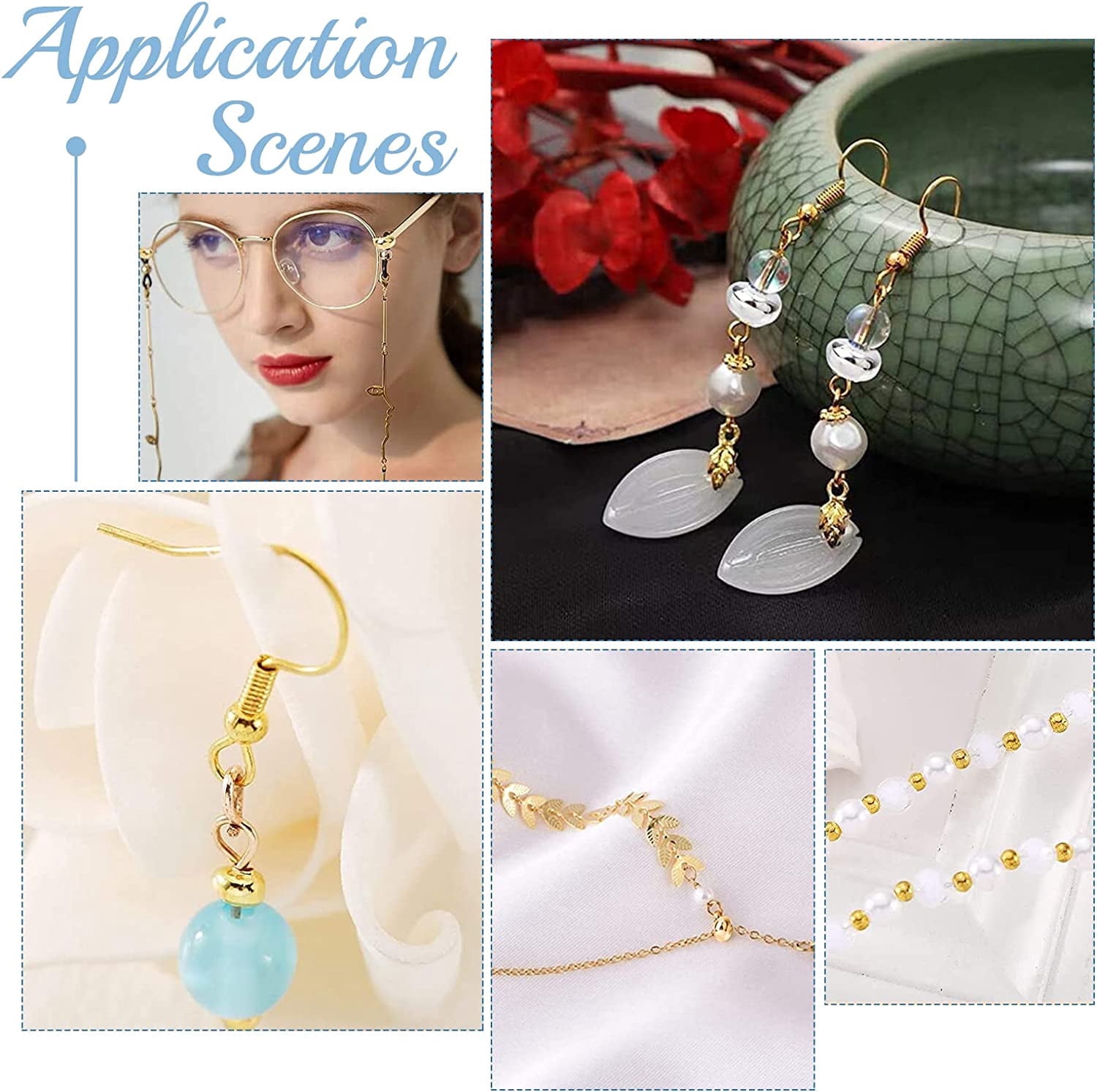 300pcs 18K Gold Plated Crimp Bead Covers 3 Sizes Half Round Open Knot Cover Brass Cord End Caps Gold Jewelry Findings for Earring Bracelet Necklace Jewelry DIY Craft Making 3.5/4.5/5.5mm Gold