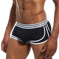 thumbnail image 2 of HUPOM Mens Underwear Boxer Briefs Male Thongs Medium waist Elastic Waist Solid Boxer Briefs Black XL, 2 of 4