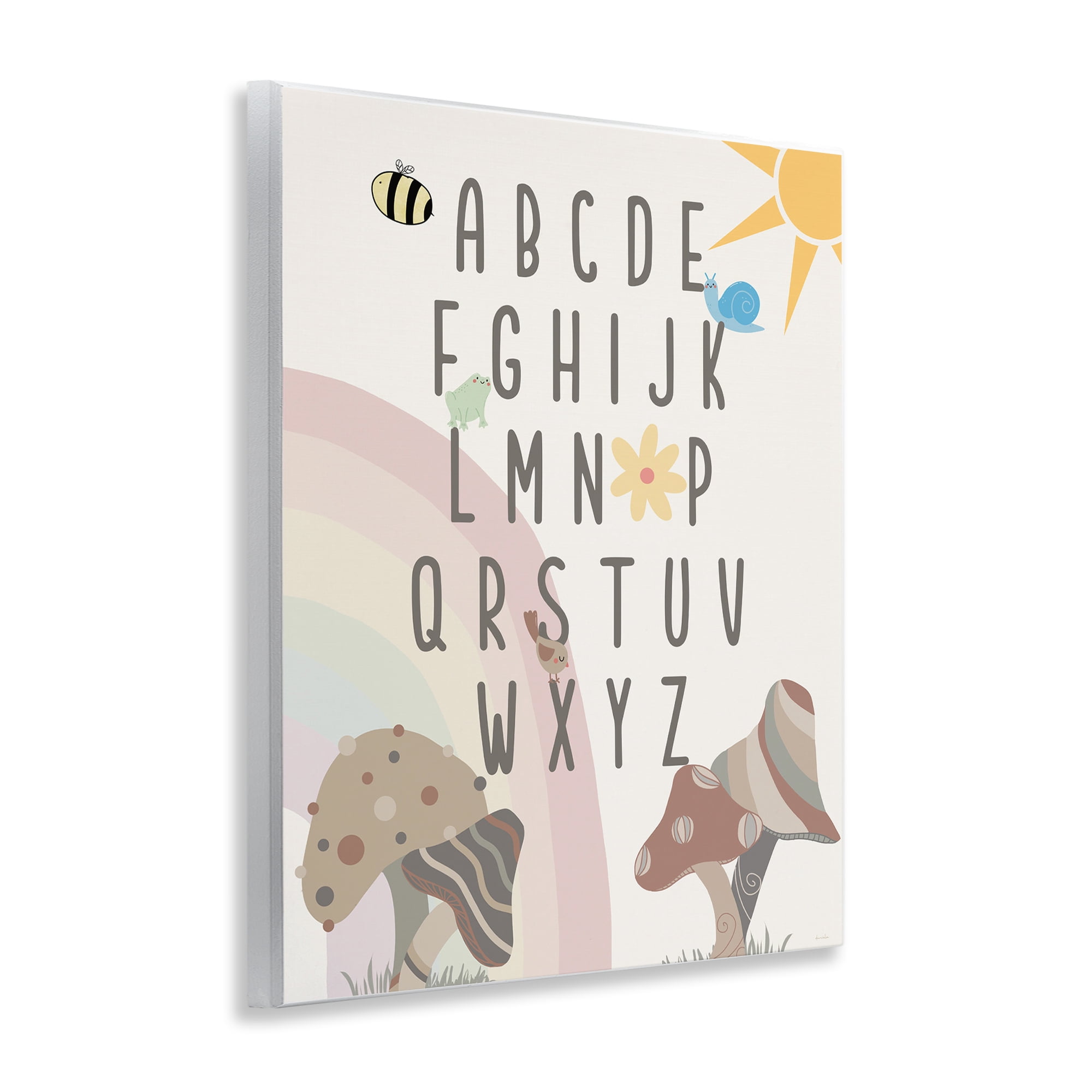 Stupell Industries Neutral Mushrooms Alphabet Botanical & Floral Painting Unframed Art Print Wall Art, 11 x 14
