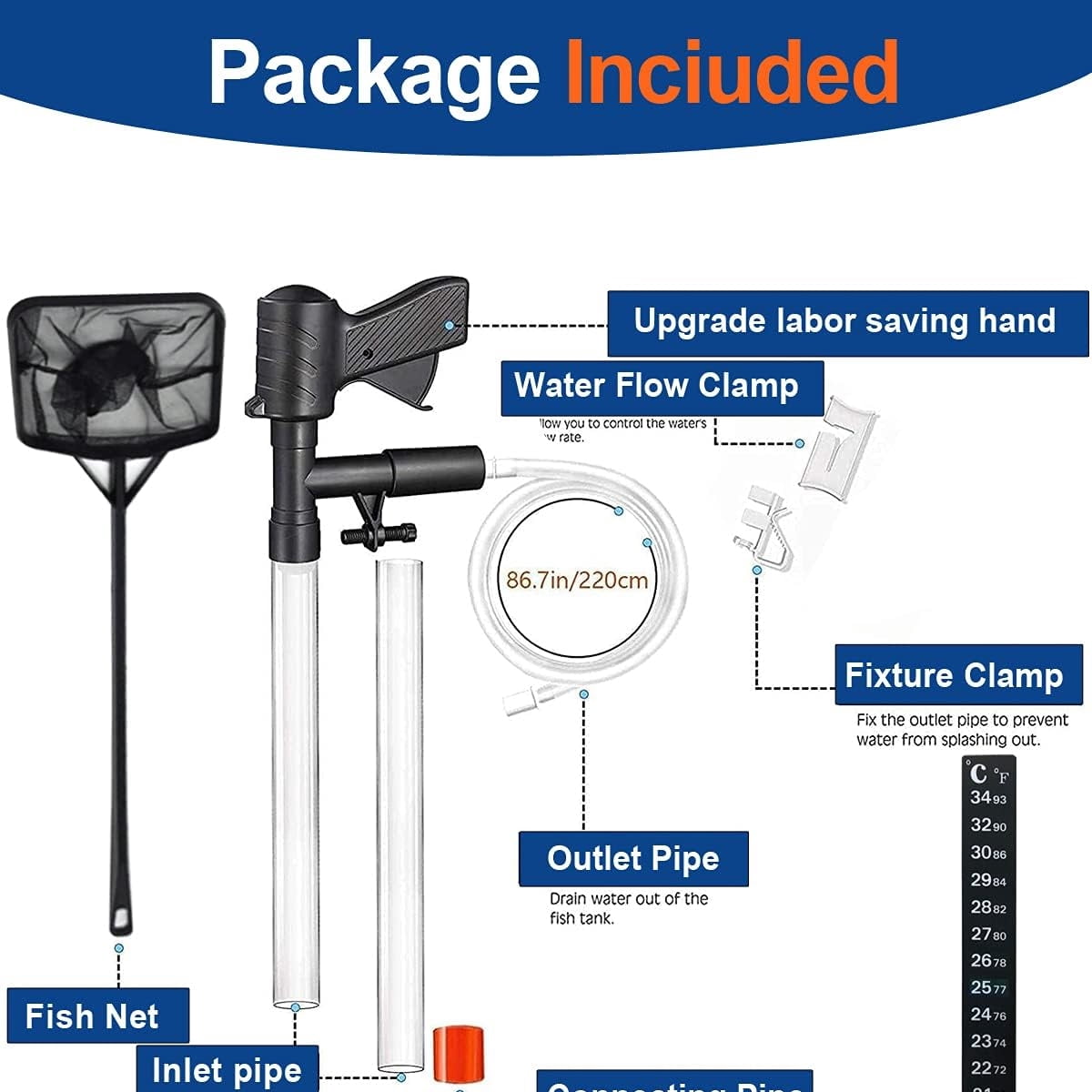IFCOW 2023 Aquarium Gravel Cleaner Vacuum Fish Tank Vacuum Cleaner Tools Gravel Sand Siphon Vacuum Cleaner
