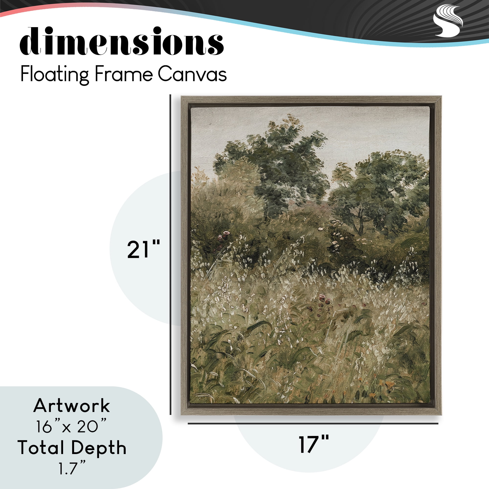 Dense Forest Thicket Brown Framed Floater Canvas Wall Art, design by Lettered and Lined