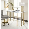 thumbnail image 4 of ACME Estie Wooden Top Writing Desk with Metal Sled Base in White and Gold, 4 of 5