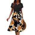 thumbnail image 5 of Zeagoo Summer Dresses for Women 2025 Knee Length Dresses Casual A-line Dress Floral Dresses Women Teacher Dress, 5 of 6