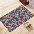 thumbnail image 3 of XMXY Area Rugs Doormat Outdoor Entrance, Blue Fresh Orange Flower Facecloth Non-slip Floor Mat Rug for Living Room Kitchen Sink Area Indoor,72"x48", 3 of 9