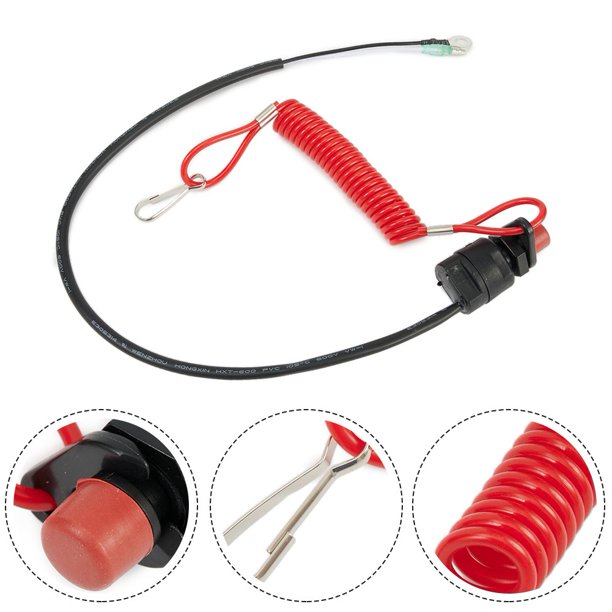 Leke Boat Outboard Engine Motor Kill Stop Switch with Safety Lanyard