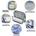 thumbnail image 4 of Standing Pencil Case with Base Large Capacity Stationery Pouch Pen Bag with Zipper for Women Men Blue Squares and Shapes, 4 of 7