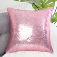 thumbnail image 2 of Unique Bargains Sparkling Sequin Decorative Throw Pillow Cover 16" x 16" Pink, 2 of 8