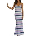 thumbnail image 5 of Arvbitana Women's Summer Maxi Dresses Sleeveless Stripe Sling Neck Bodycon Dress Fashion Backless Casual Dress for Party, 5 of 9