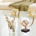 thumbnail image 4 of Adornos de soporte de metal ligeros de lujo con línea de hierro dorado metálico geométrico para Circulo, 4 of 8