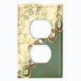 thumbnail image 2 of Metal Light Switch Plate Cover Green Floral Damask Frame Honeycomb Trim DAM055, 2 of 13