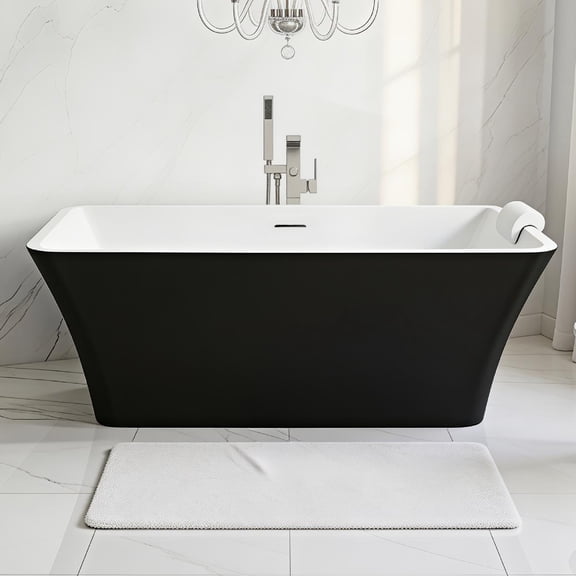 Transolid K-Aftl5930-M3109 Lily 59" Free Standing Acrylic Soaking Tub - White