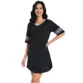 thumbnail image 4 of PinkBeautiM Nightgowns for Women V Neck Soft Sleep Shirt Night Dress Casual Short Sleeve Sleepwear, 4 of 6