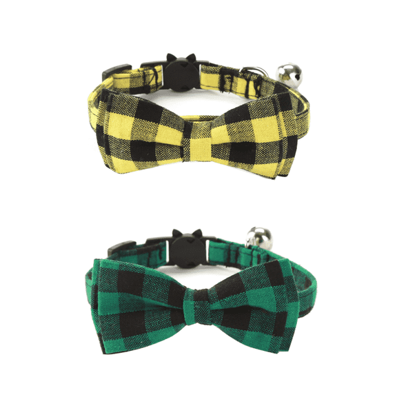GASTROPOD 2Pcs Cat Collar,Adorable Breakaway Kitten Collar with Bow,Practical Adjustable Safety Pet Collars,Unique Fashionable Design Cat Collar