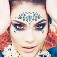 thumbnail image 4 of 5 Pieces Rhinestone Mermaid Face Jewels Tattoo - Body Stickers Crystal Tears Gem Stones Bindi Temporary Stickers (Style 4), 4 of 5
