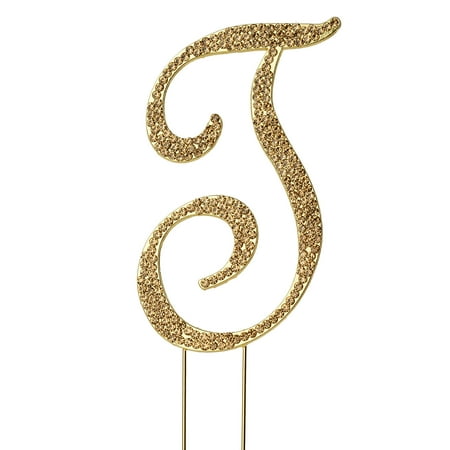 Balsacircle Gold Cake Topper 4 5 Tall Rhinestone Personalized