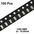 thumbnail image 2 of Unique Bargains 100 Pcs 1206 SMD Éclairage LED Rouge Composants Électroniques Diodes Électroluminescentes, 2 of 4