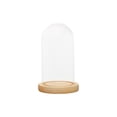 thumbnail image 1 of Cúpula de vidrio, campana de cristal, base de madera, centro de mesa, cúpula para exhibición 12x28cm, 1 of 9