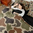thumbnail image 4 of Manfei Fishing Hunting 7pcs Bedding Comforter Set,Abstract Camouflage Queen Bedding Sets Super Cozy,Brown Green Queen Sheet Sets,Microfiber Teens Bedroom Decor,Reversible, 4 of 8