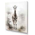 thumbnail image 2 of Designart "Striding Giraffe In Minimalist Black And White IV" Animals Giraffe Canvas Prints, 2 of 7