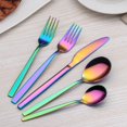 thumbnail image 2 of 20-Pieces Rainbow Stainless Steel Flatware set, Sliverware Cutlery Set Service for 4, Mirror Polished, 2 of 6