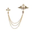 thumbnail image 1 of Broche de ángel Zulema con cadena de joyería dorado, 1 of 8