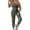 14# Green, variant on Womens One Piece Adjustable Straps Cargo Casual Overalls Suspenders Lace Up Tight High Waist Sleeveless Jumpsuits Black S