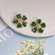 thumbnail image 2 of Pendientes de moda con forma de flor, pendientes de aleación, joyería para mujer y niña (verde), 2 of 3