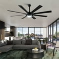 thumbnail image 6 of Wellspeed 72 in. Large Ceiling Fan with 8 Blades and Remote, Modern Contemporary Indoor, Black, 6 of 18