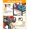 thumbnail image 5 of Garage Sports Equipment Organizer - Rolling Ball Storage Bin with Wheels, Garage Sports Gear Rack Outdoor Basketball Racks for Balls with Baseball Bat Holder and Hooks, Toy Organizer, 5 of 7